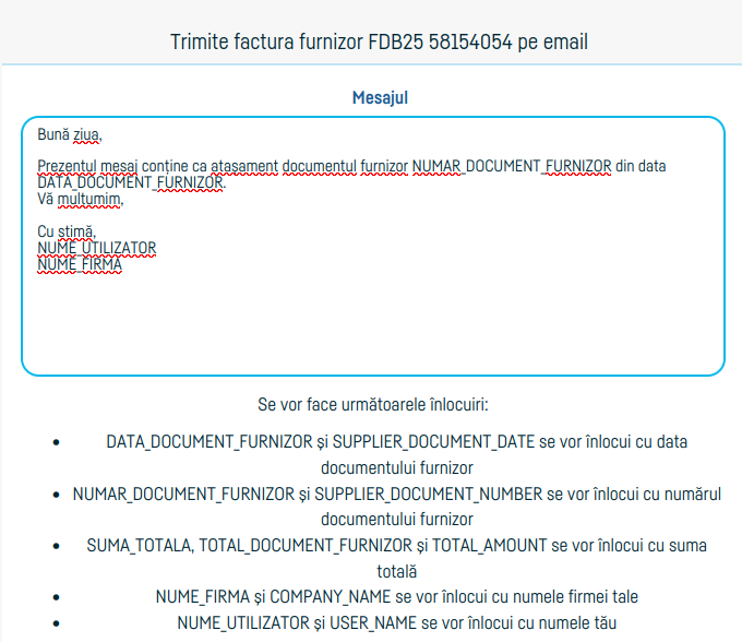 Cum trimiți facturile de furnizori pe email - pasul 4