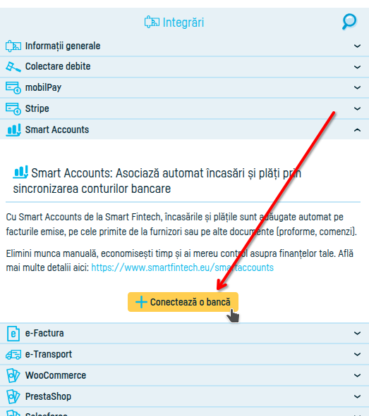 Cum conectezi o bancă pentru asocierea tranzacțiilor - pasul 2