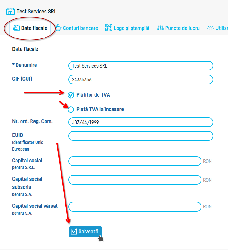 Cum emit facturi cu TVA? - pasul 2