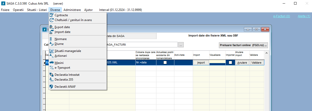 Cum export o factură în SAGA? - pasul 3