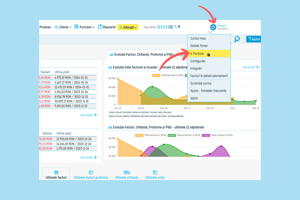 Cum activează contabilul integrarea automat e-Factura - pasul 1