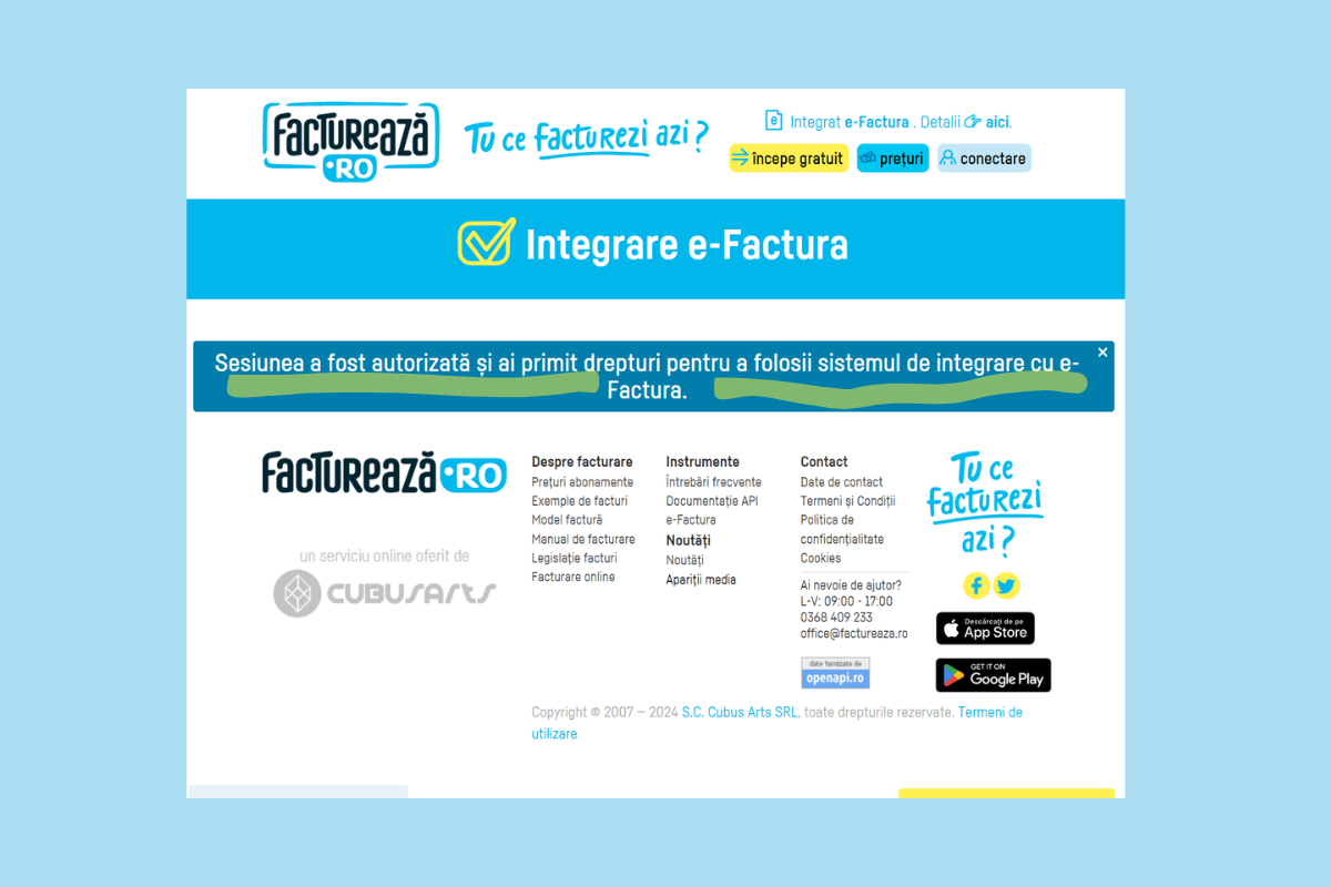 Cum activează contabilul integrarea automat e-Factura - pasul 5